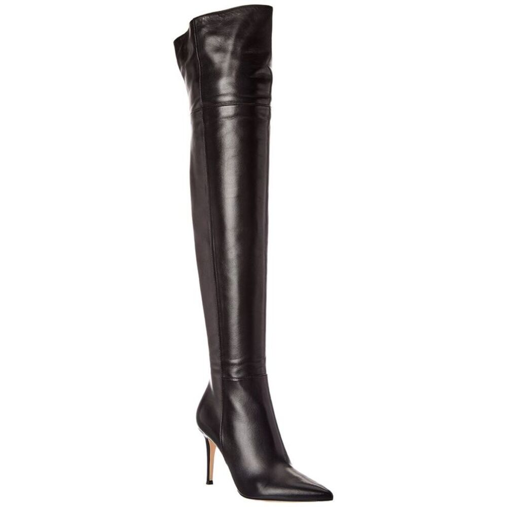 Gianvito Rossi Bea Cuissard 85 Leather Thigh-High Boot, Black